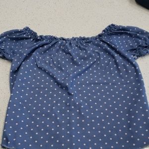 Blue polka dot t shirt